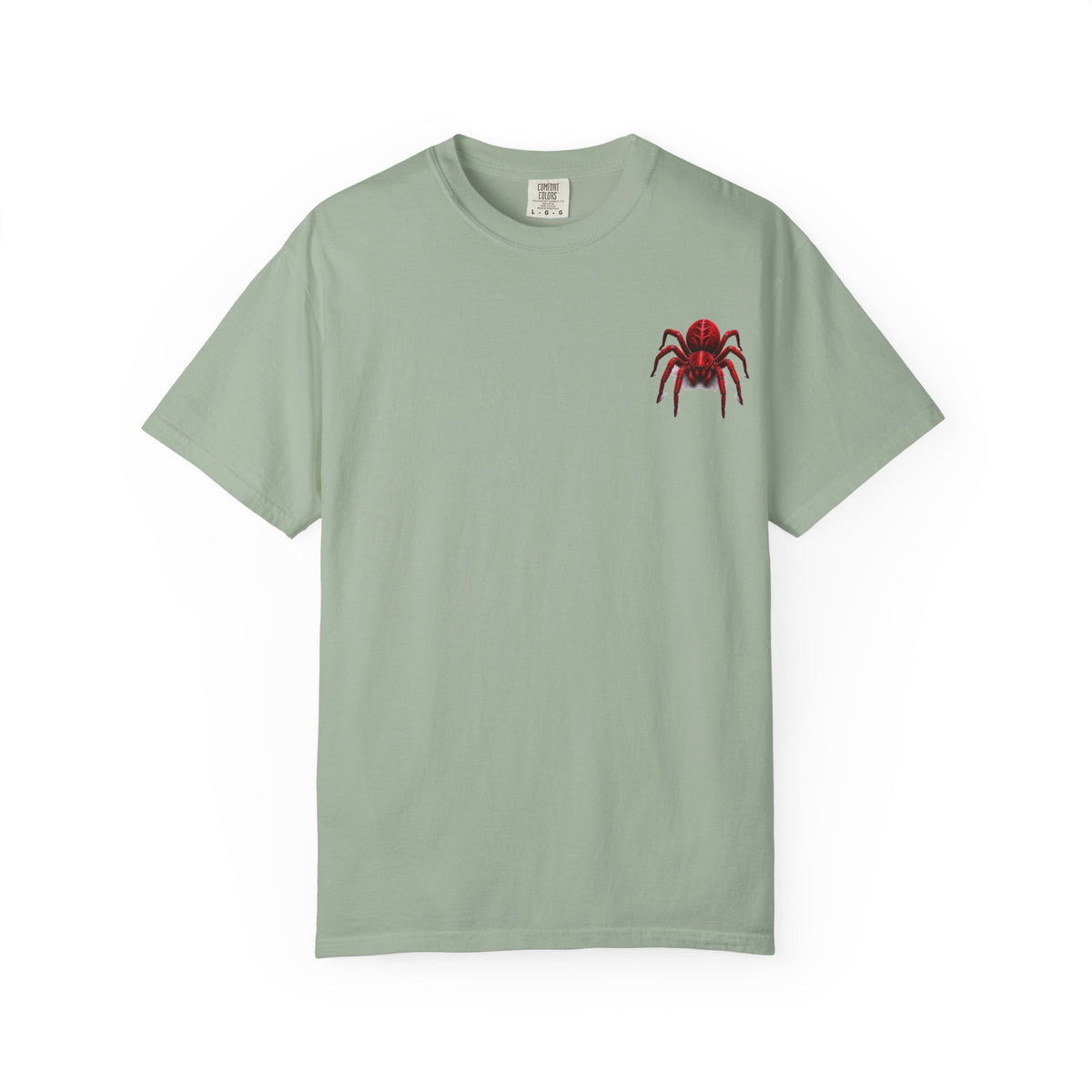 Red Tarantula Graphic T-Shirt — Creepy Spider Tee for Halloween & Goth Style
