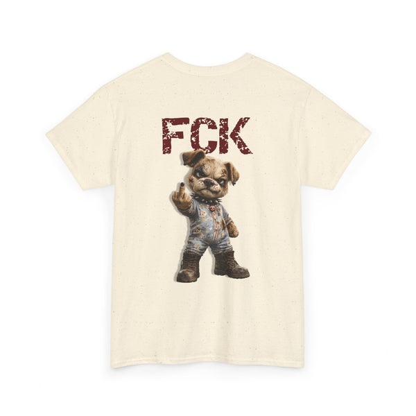 Graphic Tee — 'FCK' Middle Finger Teddy Bear Back Print