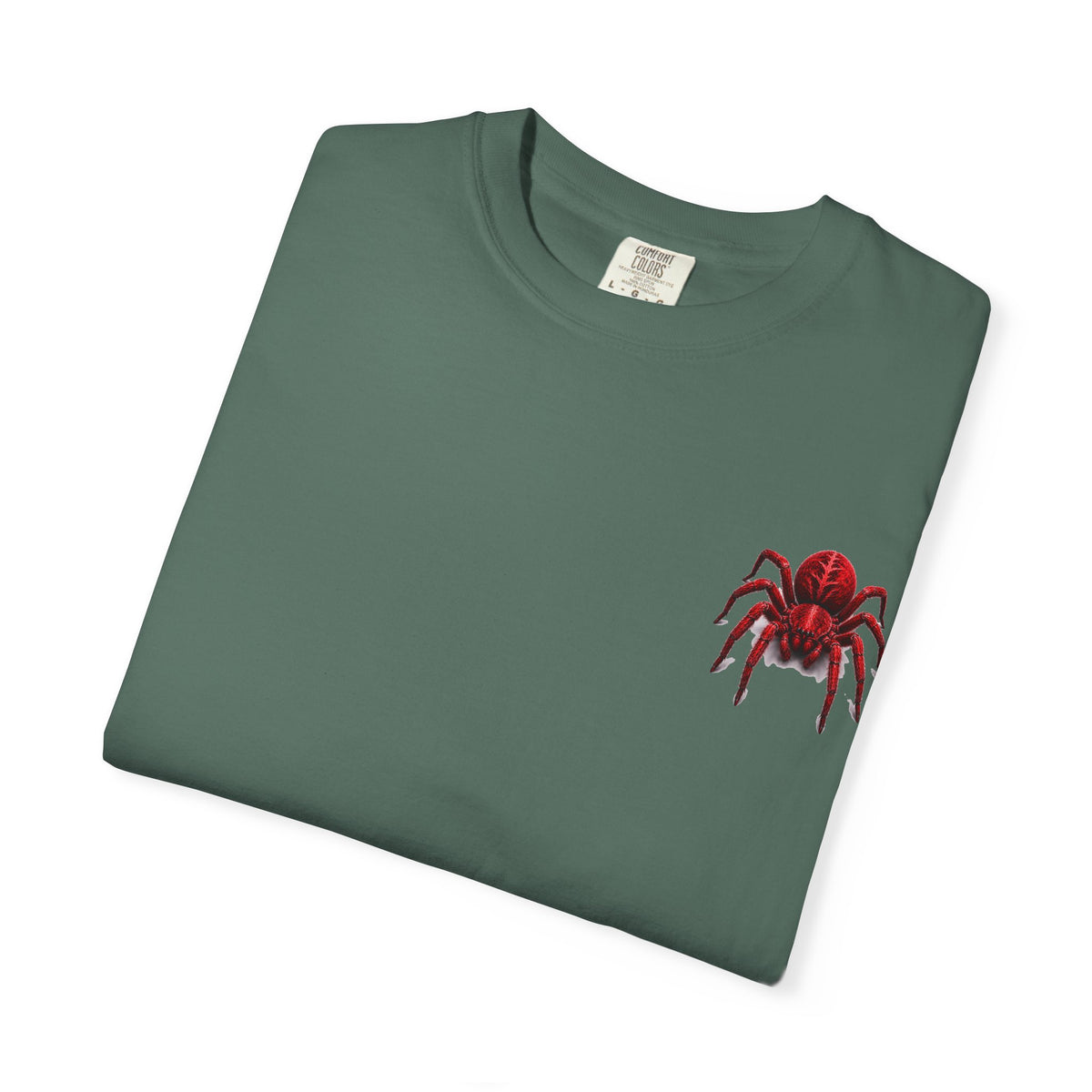 Red Tarantula Graphic T-Shirt — Creepy Spider Tee for Halloween & Goth Style