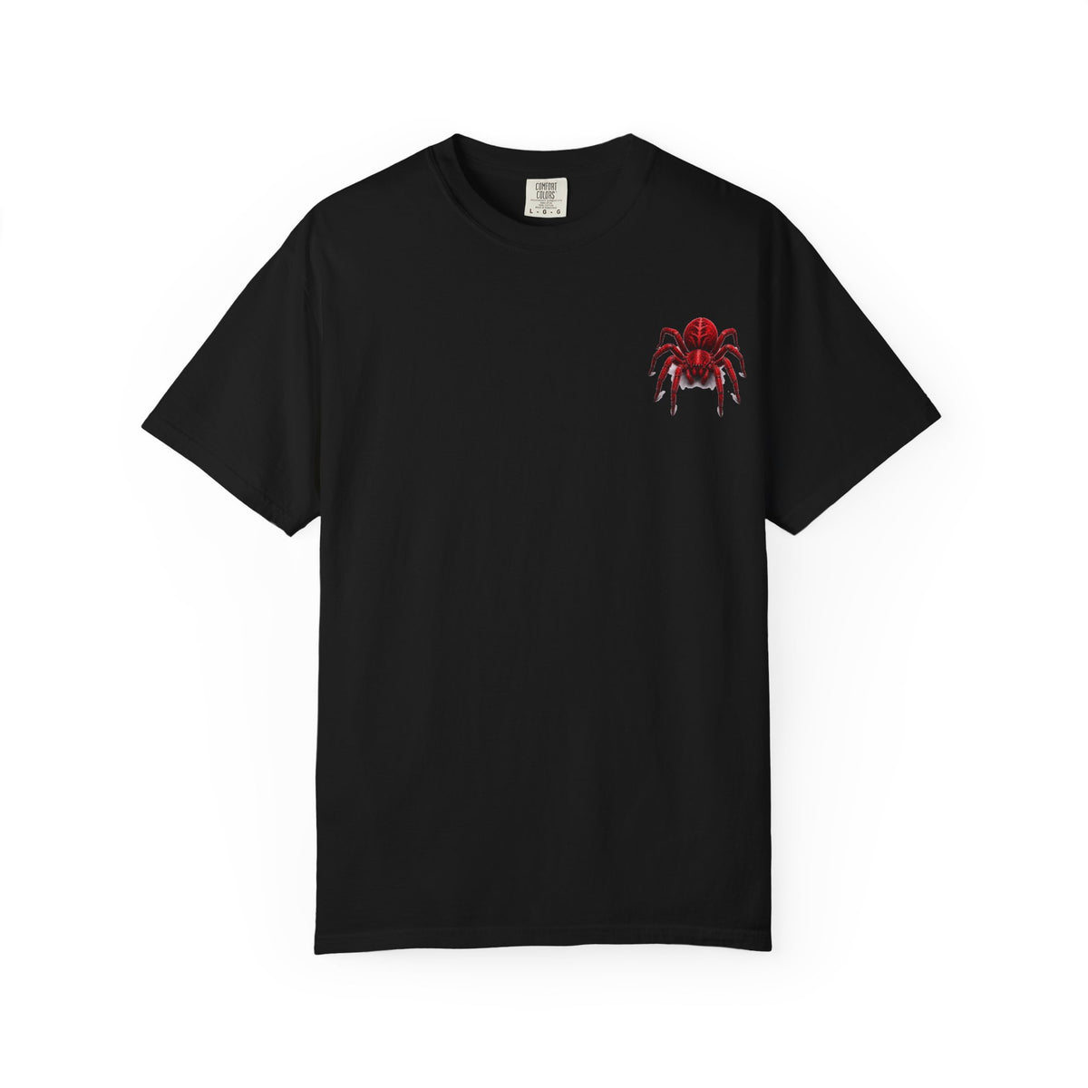 Red Tarantula Graphic T-Shirt — Creepy Spider Tee for Halloween & Goth Style