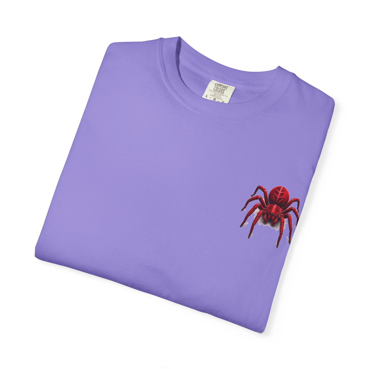 Red Tarantula Graphic T-Shirt — Creepy Spider Tee for Halloween & Goth Style