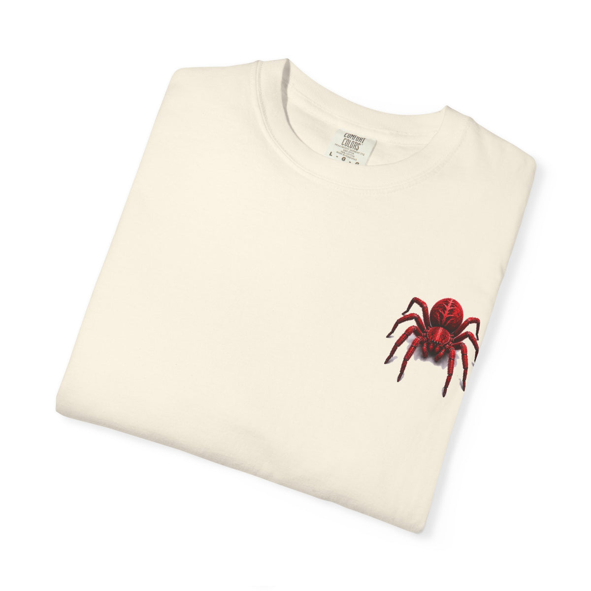 Red Tarantula Graphic T-Shirt — Creepy Spider Tee for Halloween & Goth Style