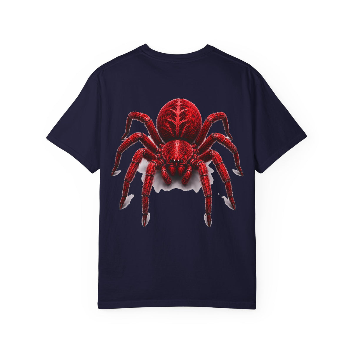 Red Tarantula Graphic T-Shirt — Creepy Spider Tee for Halloween & Goth Style