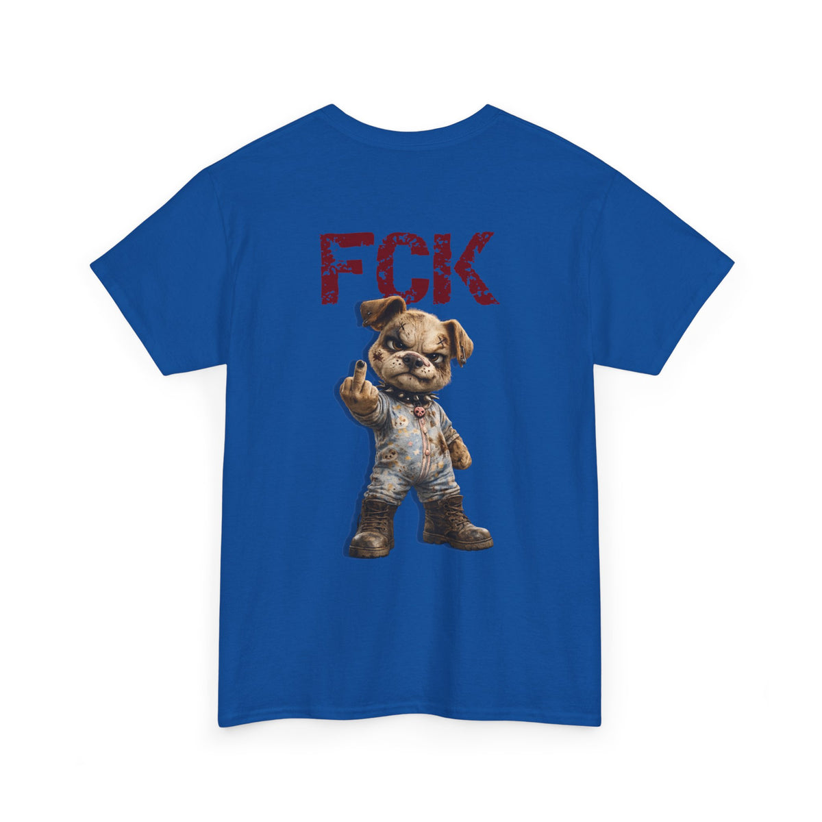 Graphic Tee — 'FCK' Middle Finger Teddy Bear Back Print
