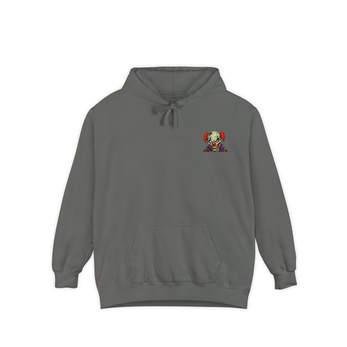 Graphic Hoodie — Colorful Floral Skull Chest Patch