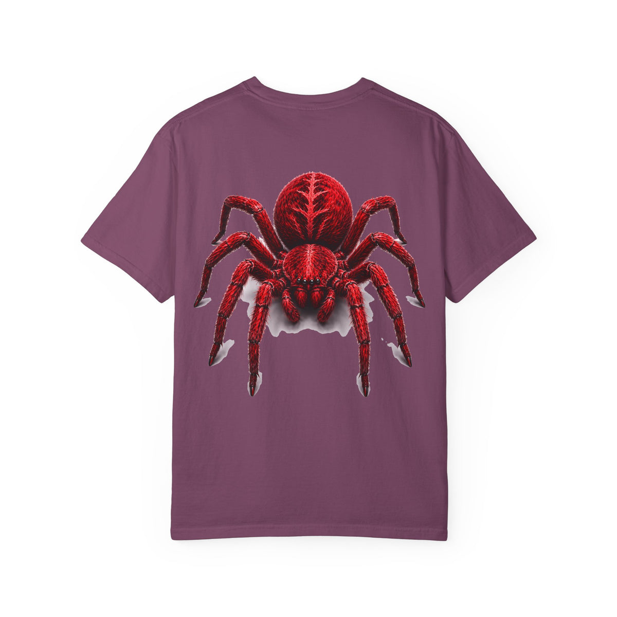 Red Tarantula Graphic T-Shirt — Creepy Spider Tee for Halloween & Goth Style