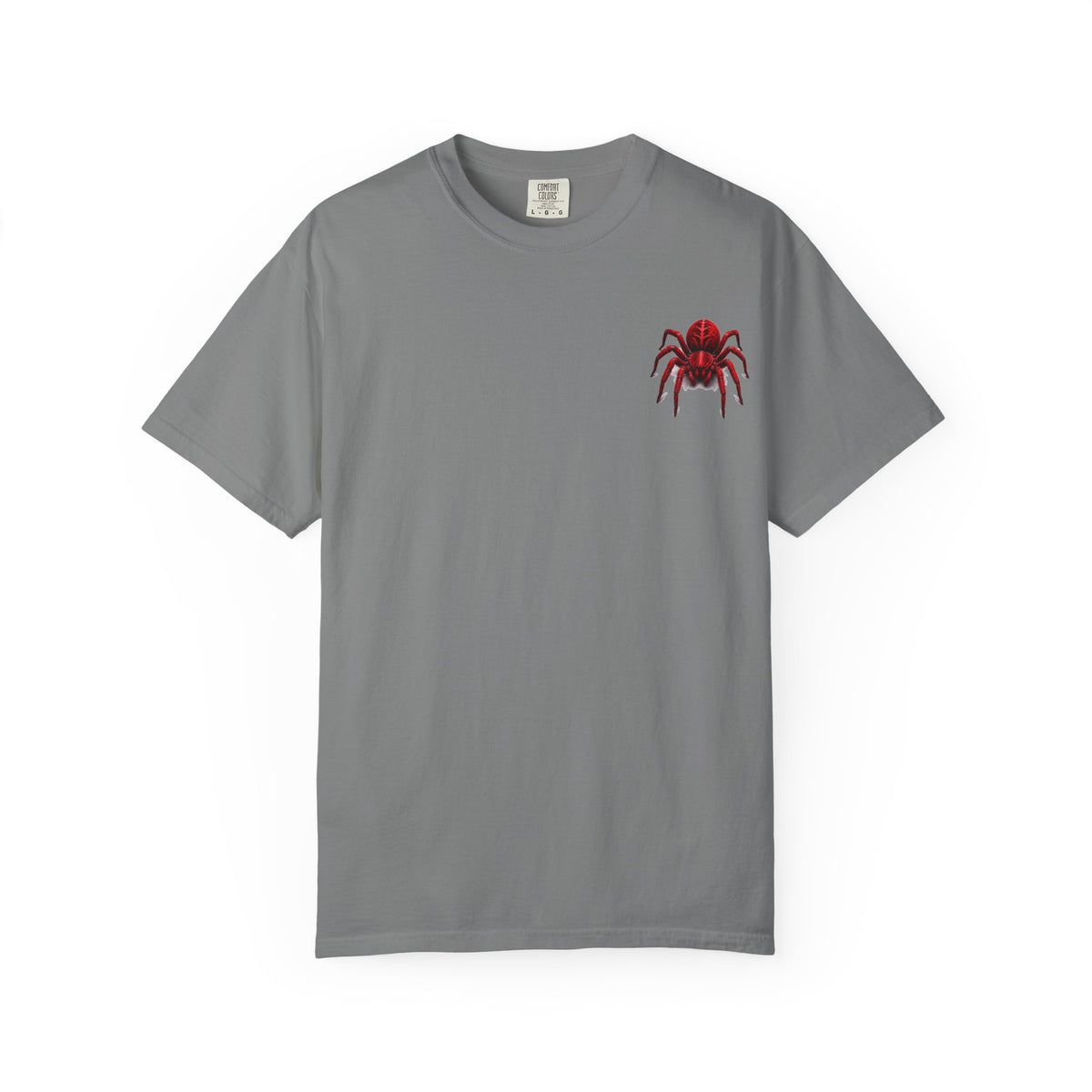 Red Tarantula Graphic T-Shirt — Creepy Spider Tee for Halloween & Goth Style