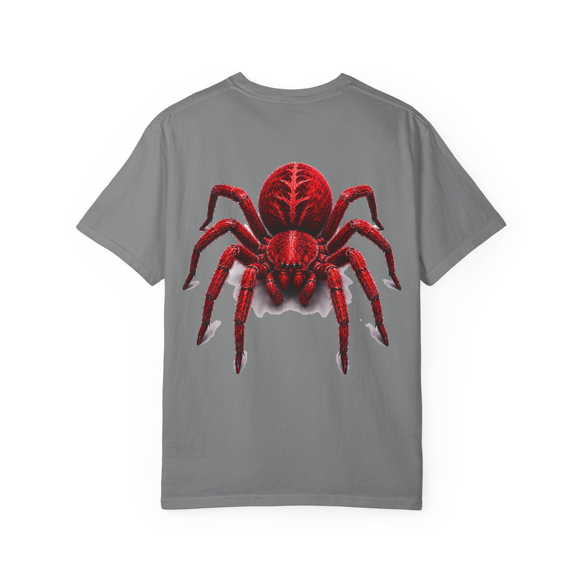 Red Tarantula Graphic T-Shirt — Creepy Spider Tee for Halloween & Goth Style