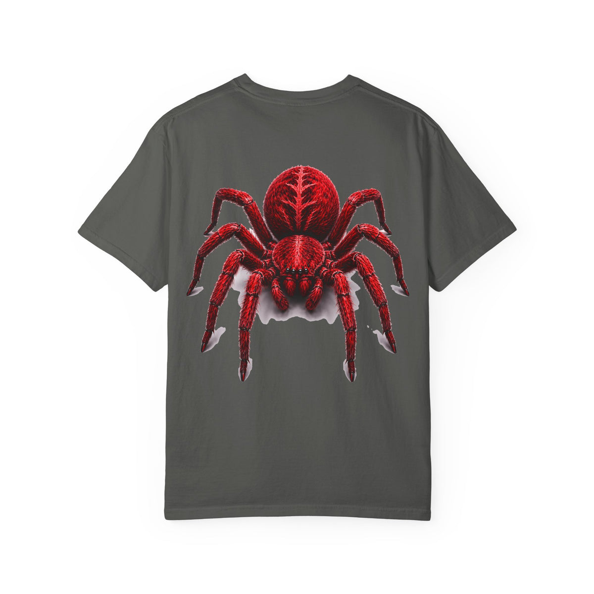 Red Tarantula Graphic T-Shirt — Creepy Spider Tee for Halloween & Goth Style