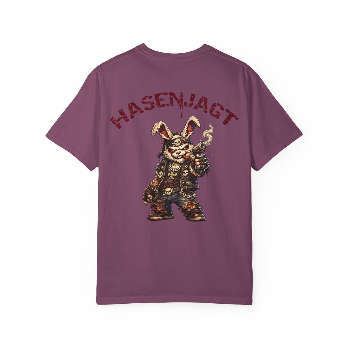 Hasenjagt Biker Bunny Graphic T-Shirt — Vintage Hunter Rabbit Design