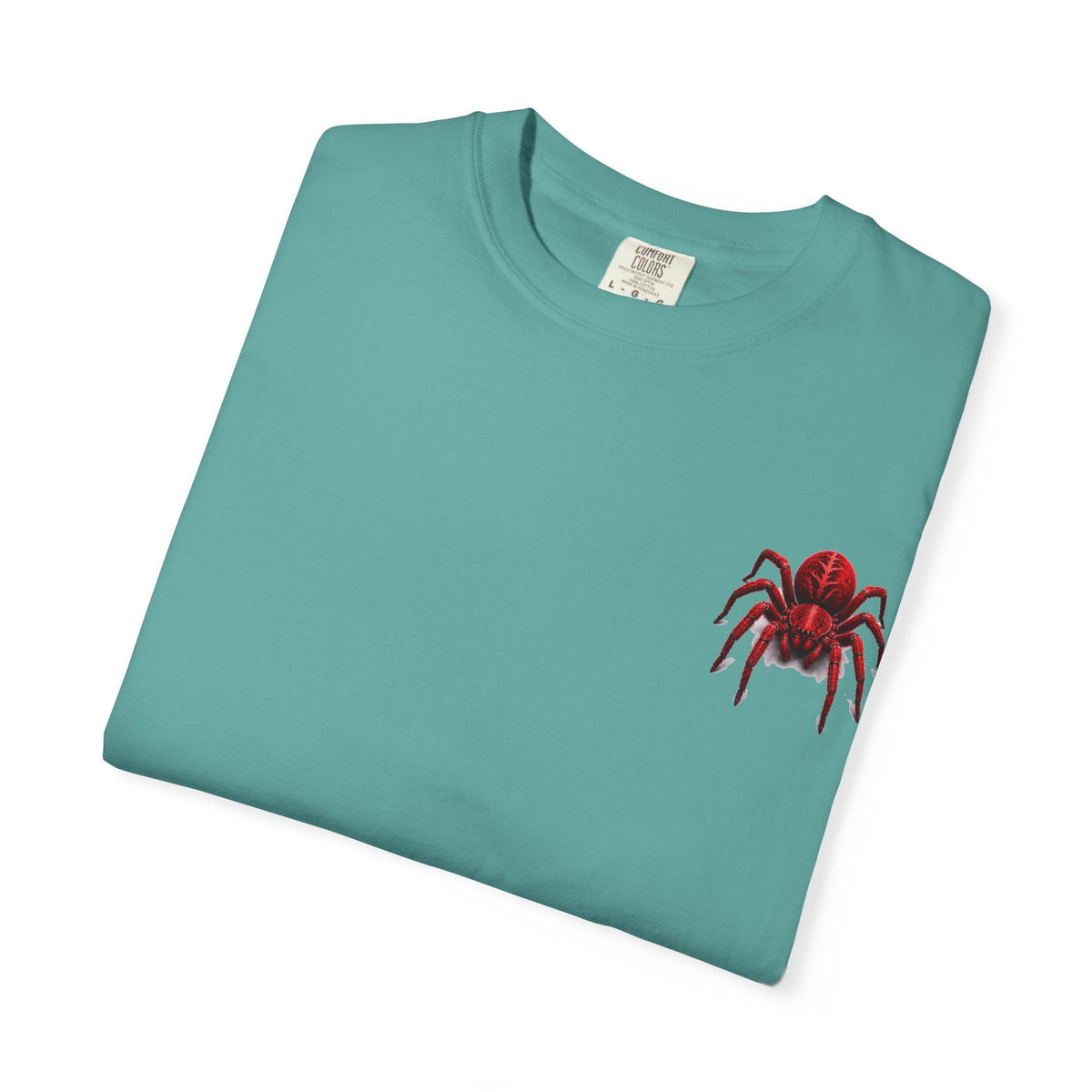 Red Tarantula Graphic T-Shirt — Creepy Spider Tee for Halloween & Goth Style