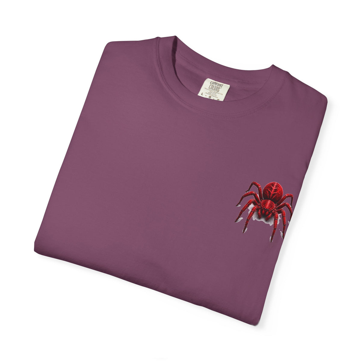 Red Tarantula Graphic T-Shirt — Creepy Spider Tee for Halloween & Goth Style