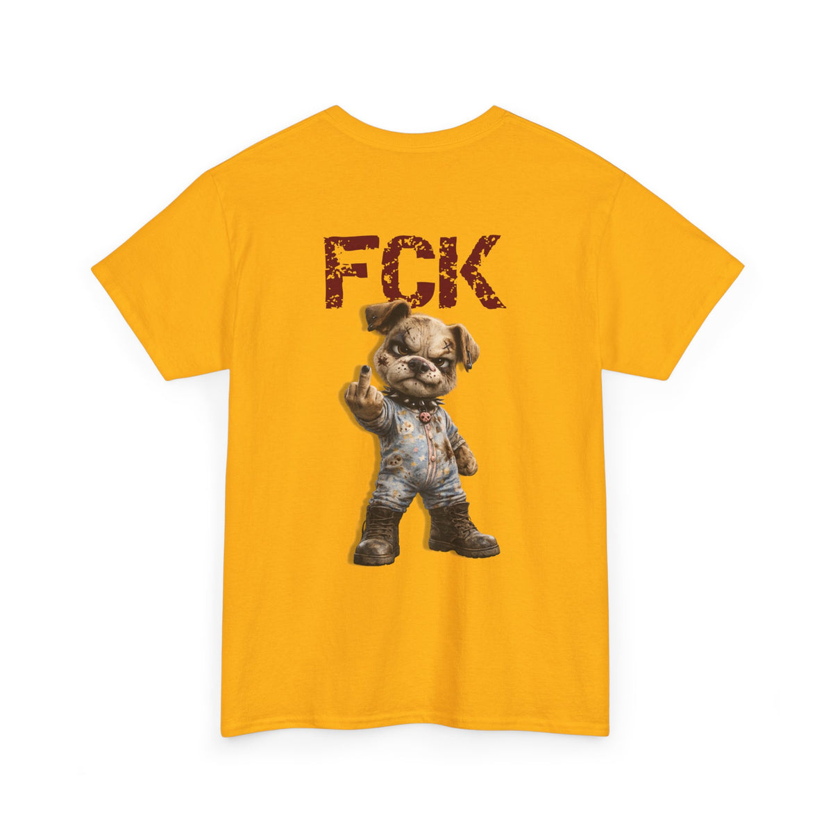 Graphic Tee — 'FCK' Middle Finger Teddy Bear Back Print