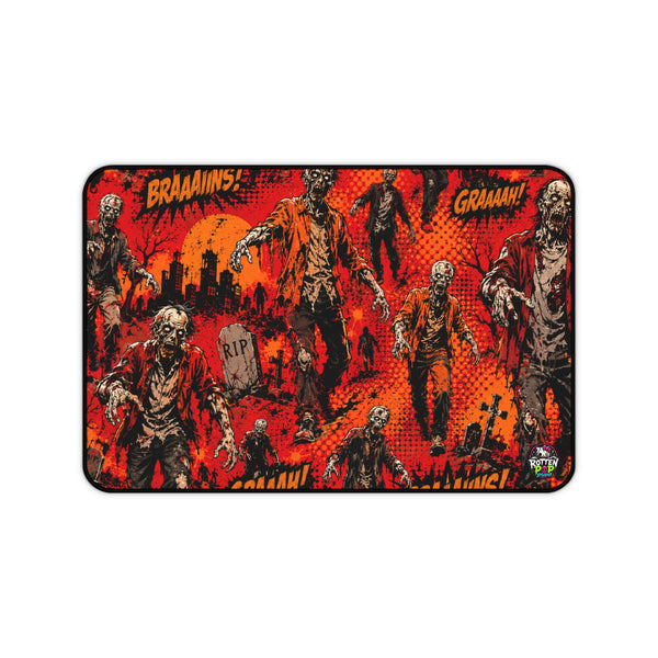 Zombie Horde Desk Mat — Spooky Comic Graphics Gaming Mouse Pad