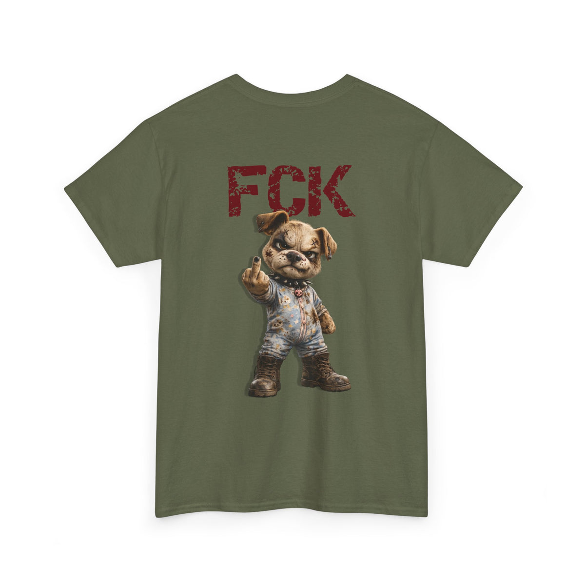 Graphic Tee — 'FCK' Middle Finger Teddy Bear Back Print