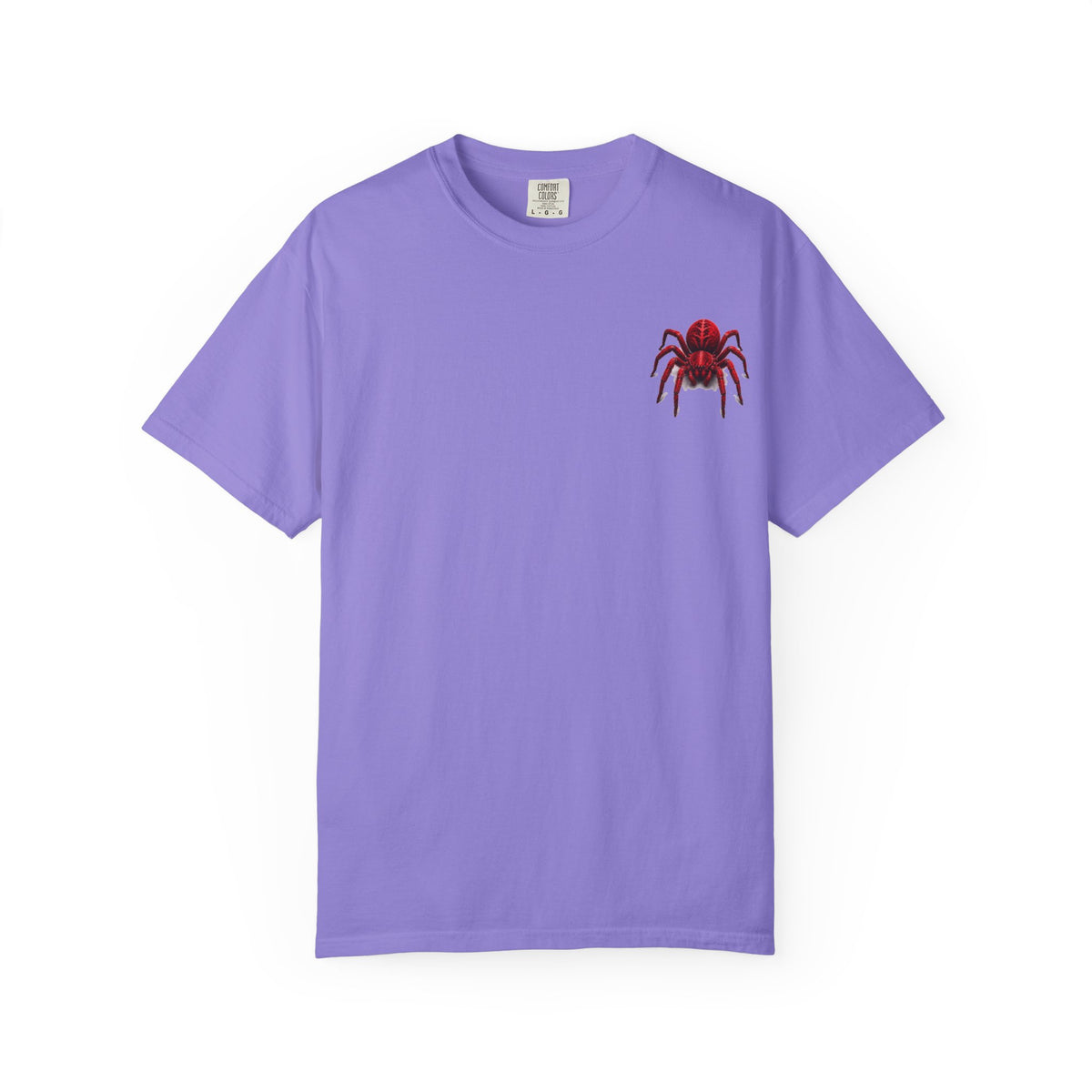 Red Tarantula Graphic T-Shirt — Creepy Spider Tee for Halloween & Goth Style