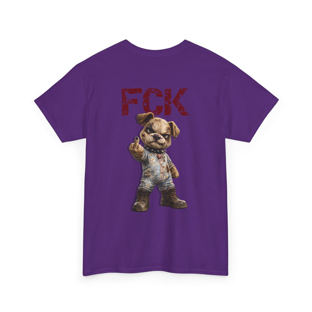 Graphic Tee — 'FCK' Middle Finger Teddy Bear Back Print