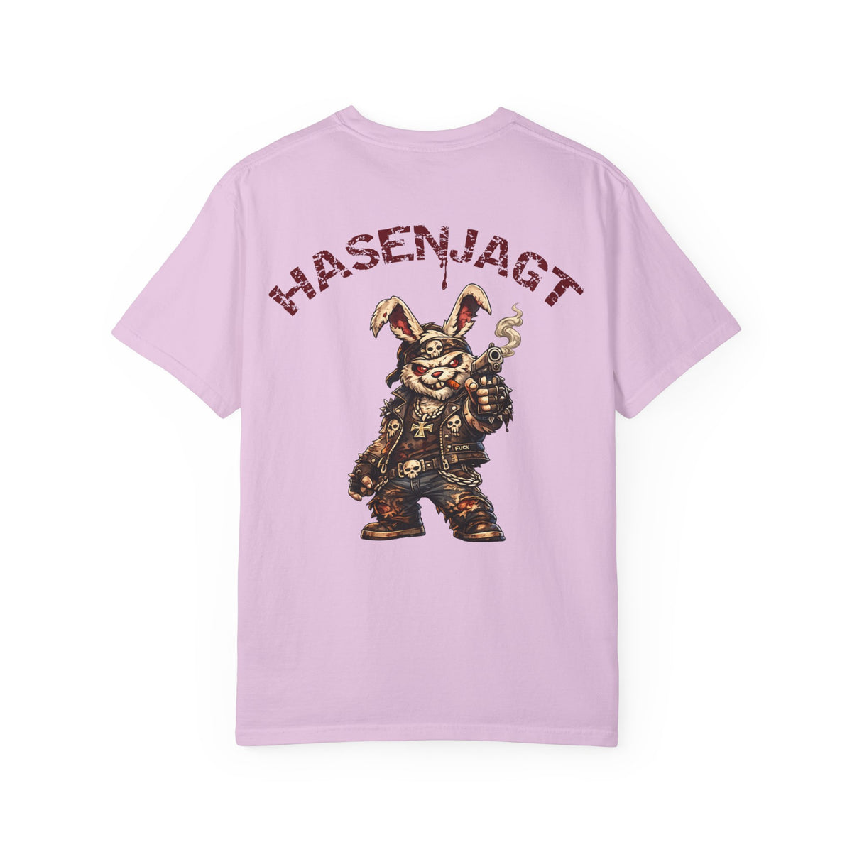 Hasenjagt Biker Bunny Graphic T-Shirt — Vintage Hunter Rabbit Design