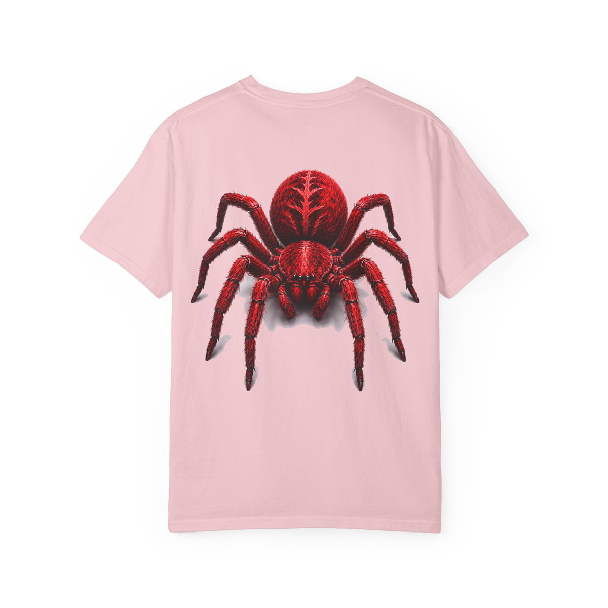 Red Tarantula Graphic T-Shirt — Creepy Spider Tee for Halloween & Goth Style