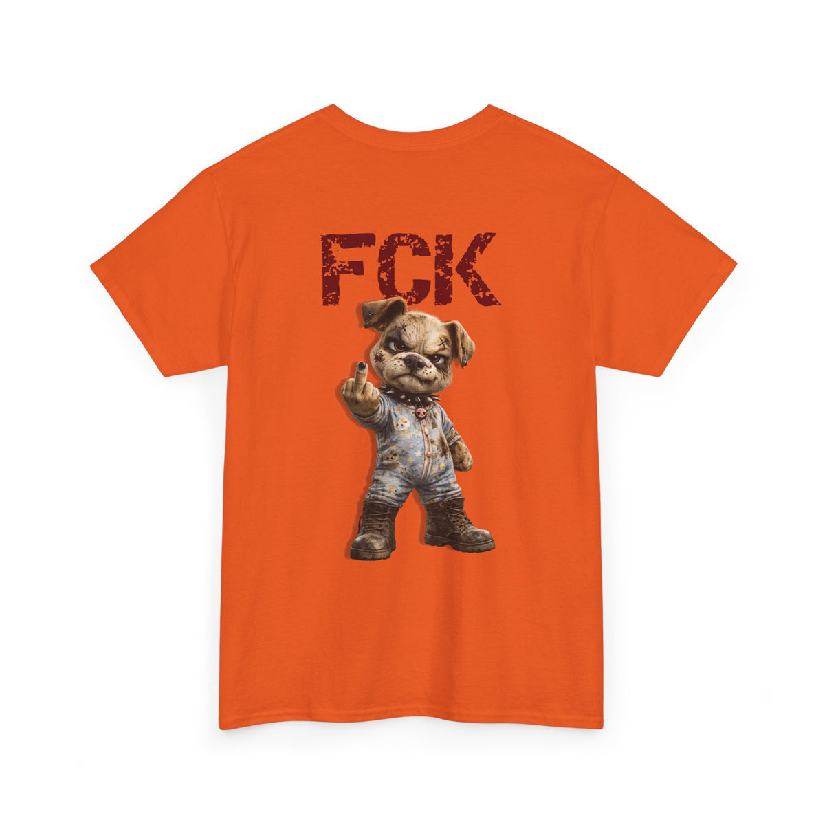 Graphic Tee — 'FCK' Middle Finger Teddy Bear Back Print