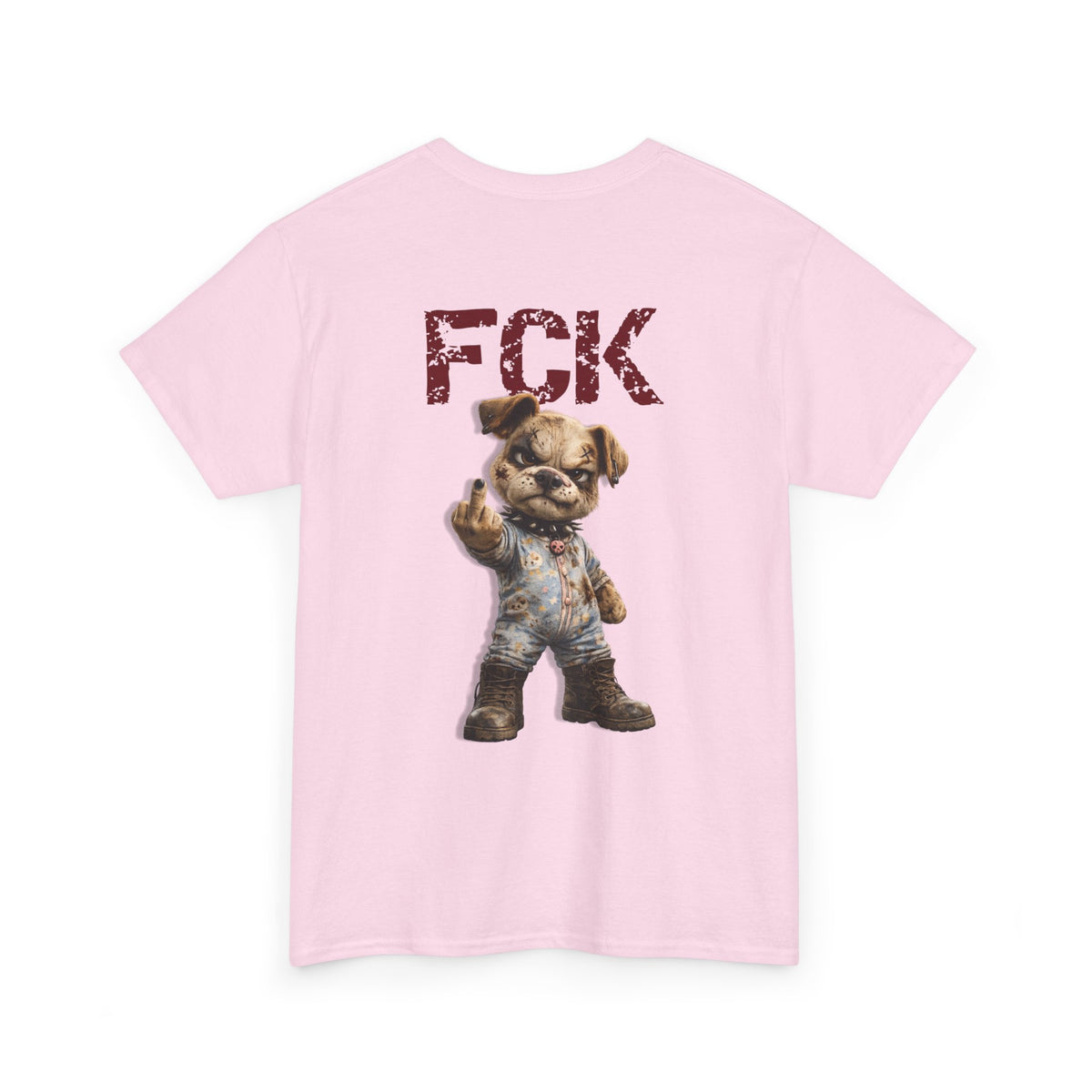 Graphic Tee — 'FCK' Middle Finger Teddy Bear Back Print