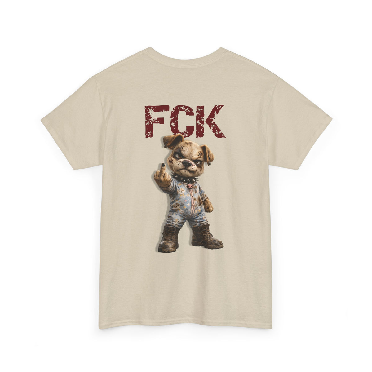 Graphic Tee — 'FCK' Middle Finger Teddy Bear Back Print