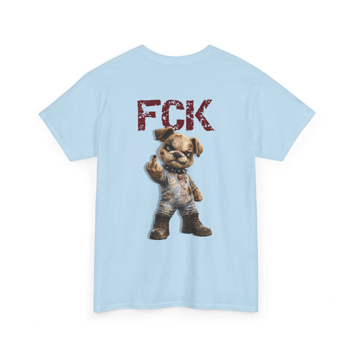 Graphic Tee — 'FCK' Middle Finger Teddy Bear Back Print