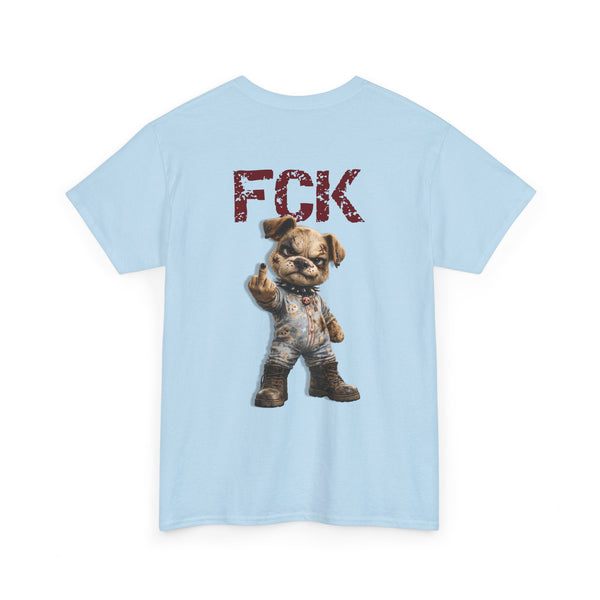 Graphic Tee — 'FCK' Middle Finger Teddy Bear Back Print