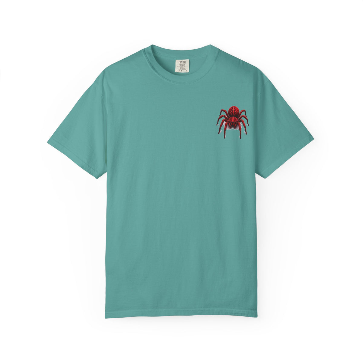 Red Tarantula Graphic T-Shirt — Creepy Spider Tee for Halloween & Goth Style