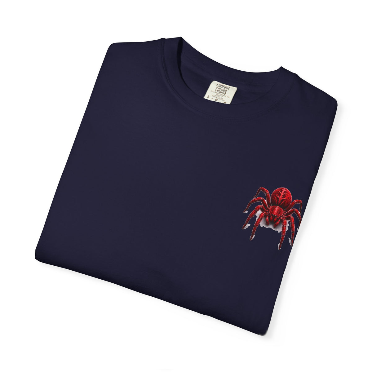 Red Tarantula Graphic T-Shirt — Creepy Spider Tee for Halloween & Goth Style