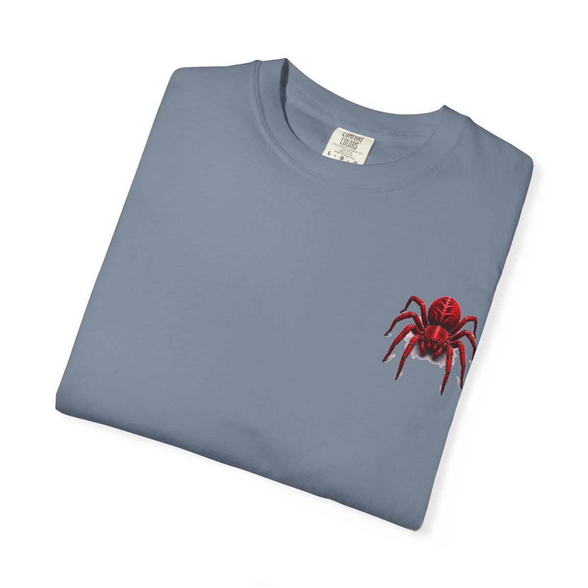 Red Tarantula Graphic T-Shirt — Creepy Spider Tee for Halloween & Goth Style