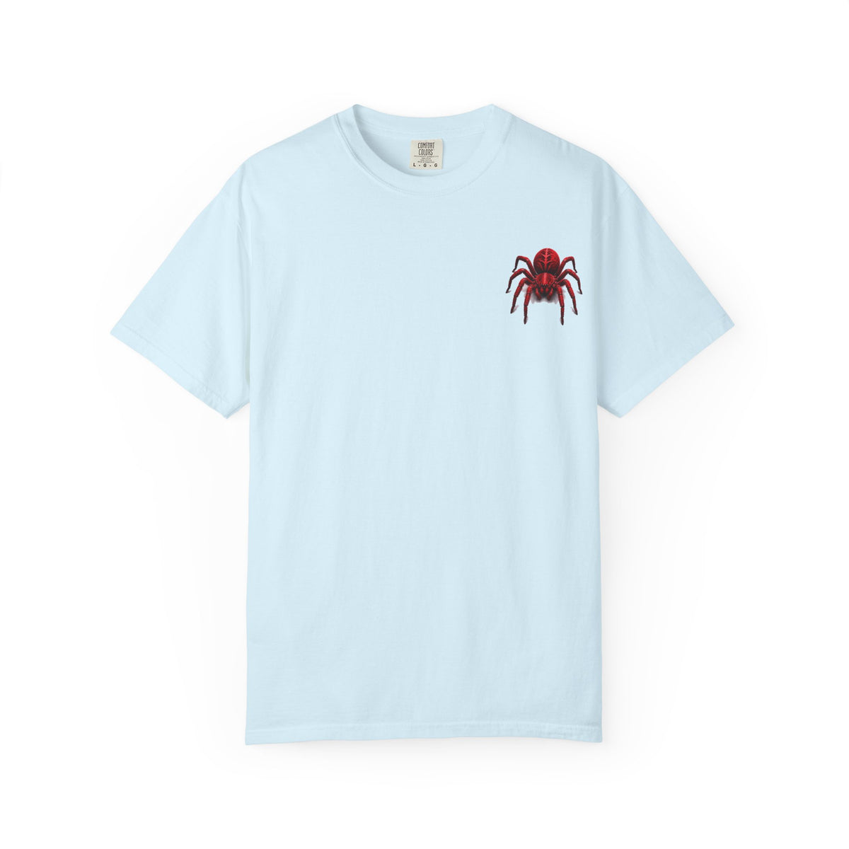 Red Tarantula Graphic T-Shirt — Creepy Spider Tee for Halloween & Goth Style