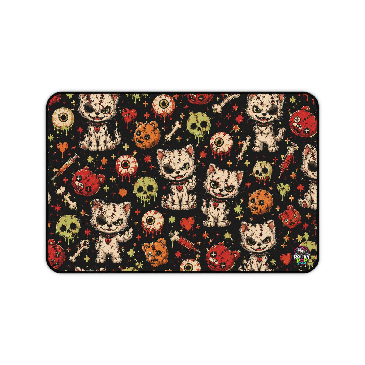 Minimal Black Desk Mat — Non‑Slip Workstation Pad