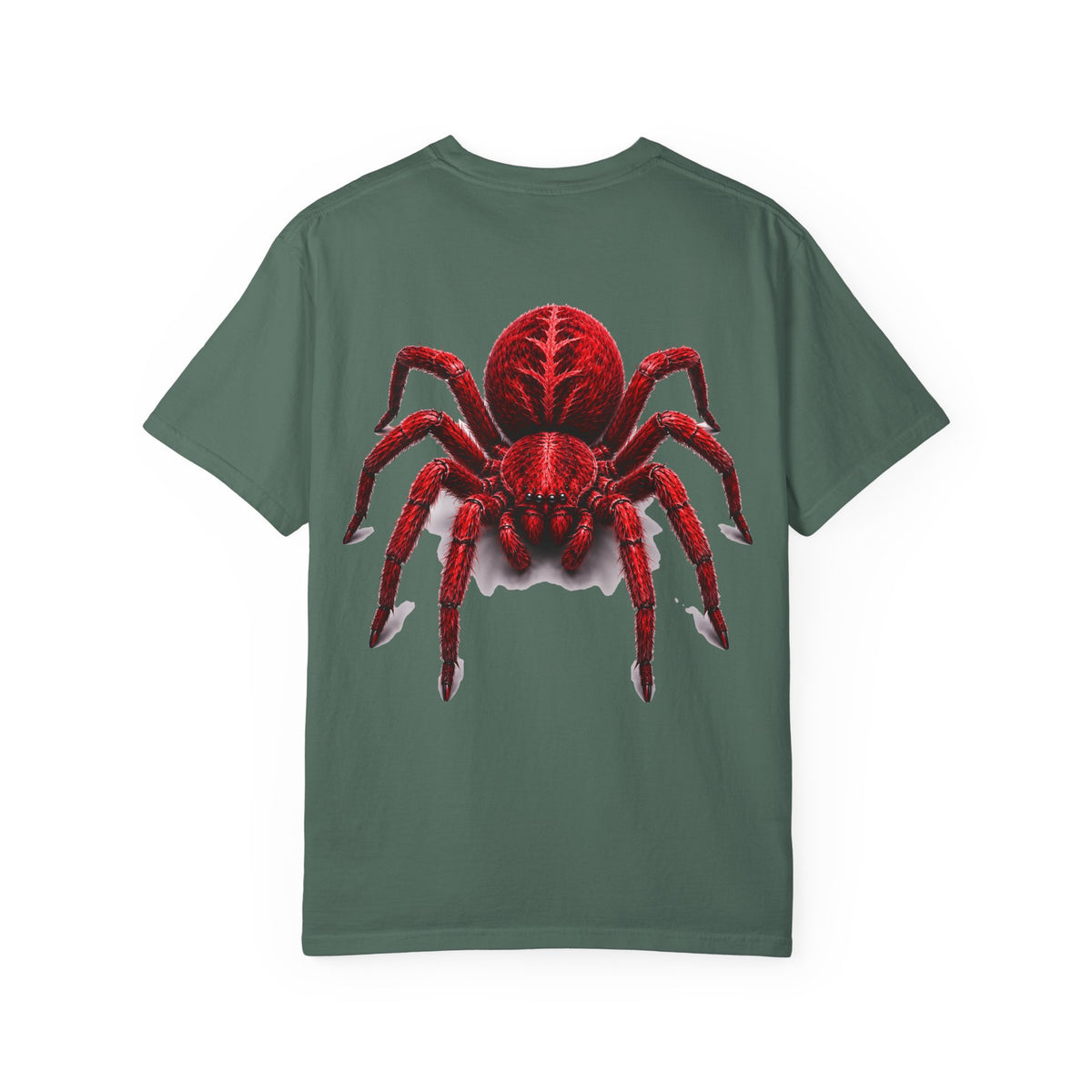 Red Tarantula Graphic T-Shirt — Creepy Spider Tee for Halloween & Goth Style