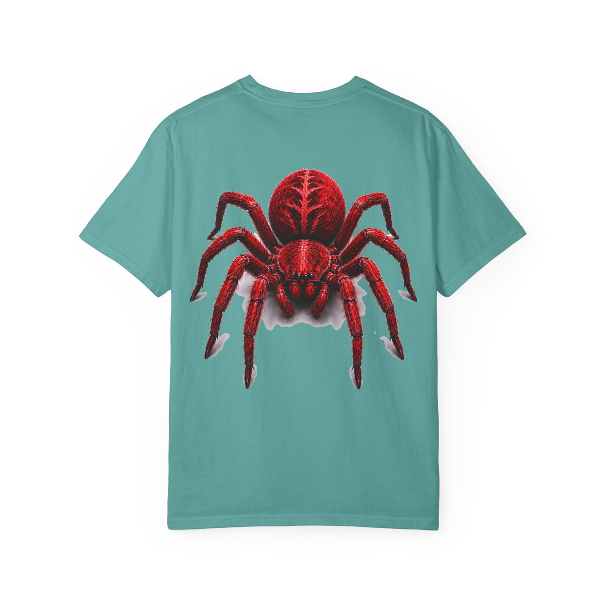 Red Tarantula Graphic T-Shirt — Creepy Spider Tee for Halloween & Goth Style