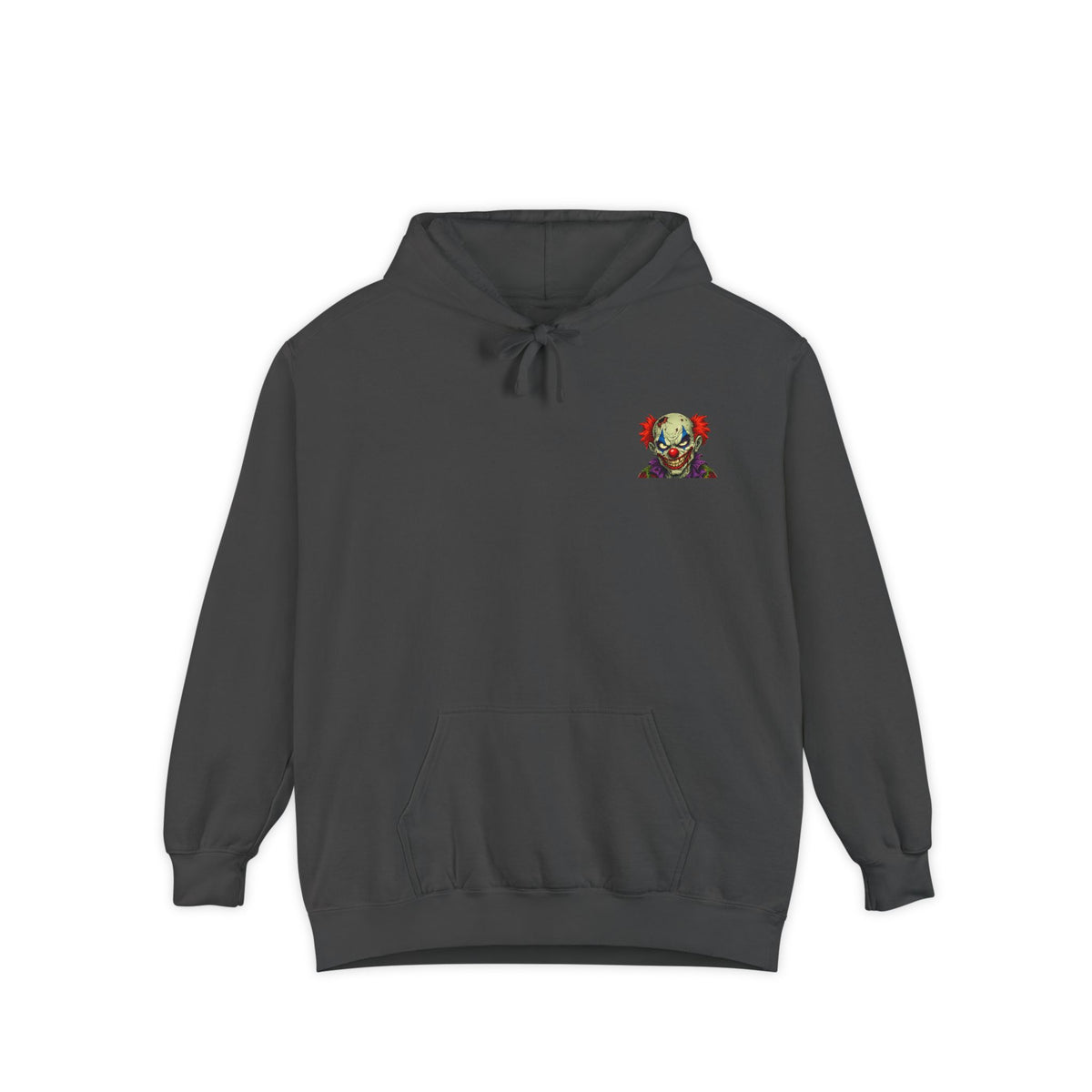 Graphic Hoodie — Colorful Floral Skull Chest Patch
