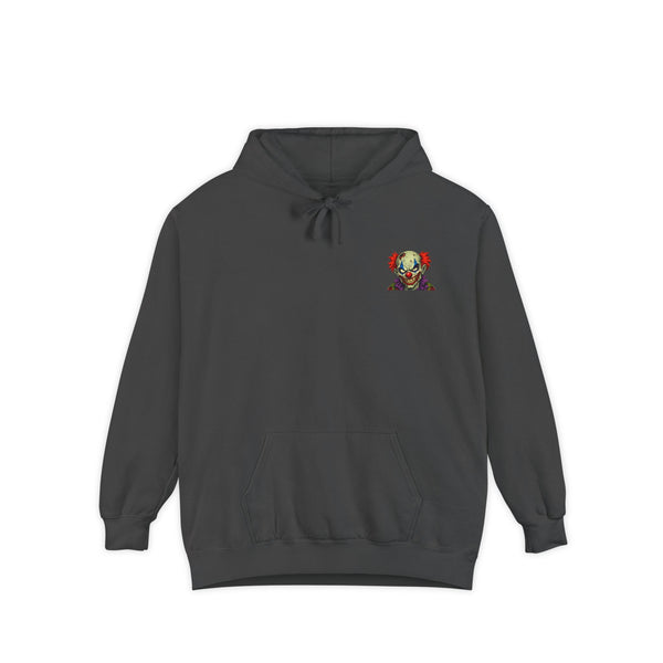 Graphic Hoodie — Colorful Floral Skull Chest Patch