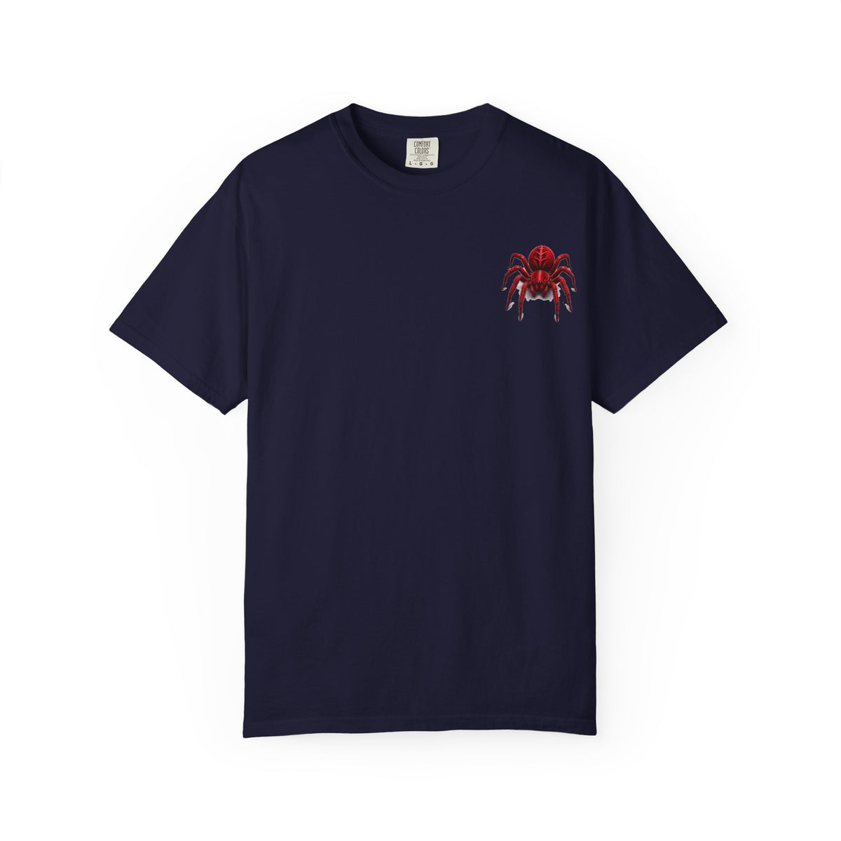 Red Tarantula Graphic T-Shirt — Creepy Spider Tee for Halloween & Goth Style