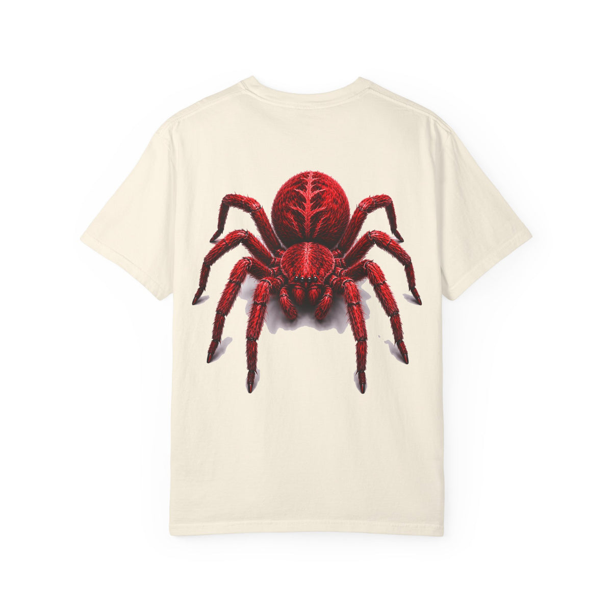 Red Tarantula Graphic T-Shirt — Creepy Spider Tee for Halloween & Goth Style