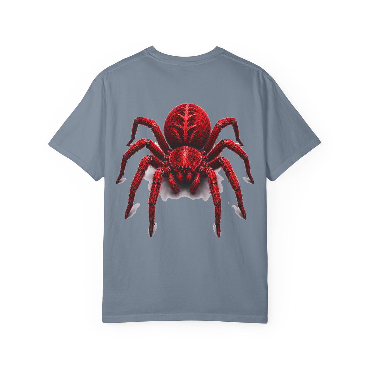 Red Tarantula Graphic T-Shirt — Creepy Spider Tee for Halloween & Goth Style